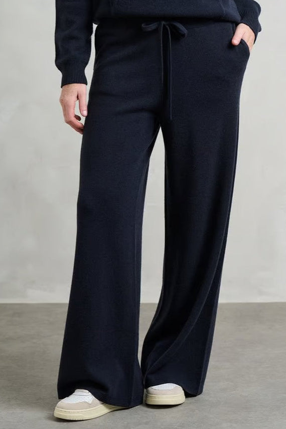 Jumper 1234 Wide Leg Relaxed Merino Wool and Cashmere Loungewear in Dark Ink | Shop Eleanor - Women's Luxury Clothing Boutique