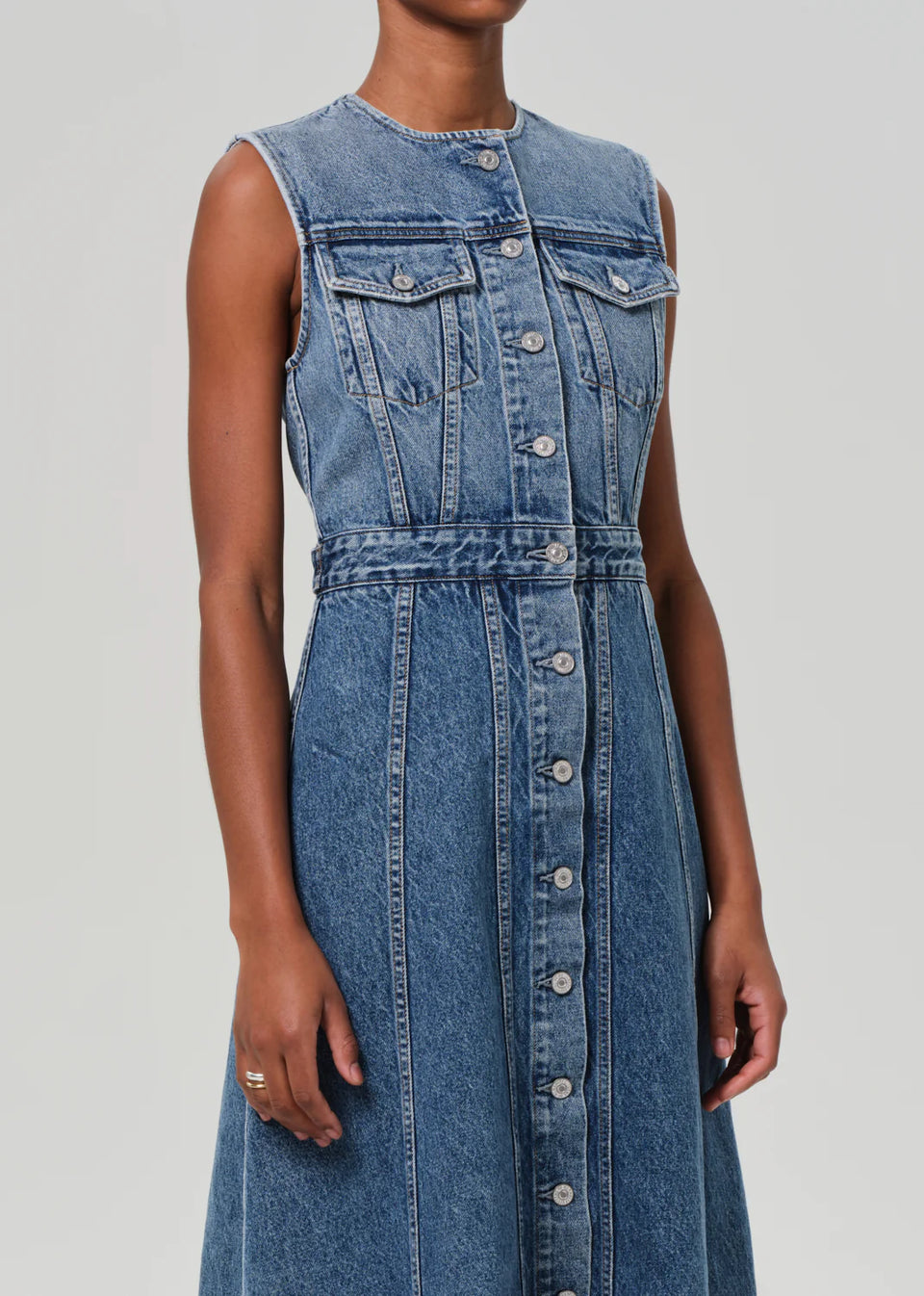 Citizens of Humanity Idalene Denim Button Front Dress in Terrace | Shop Eleanor