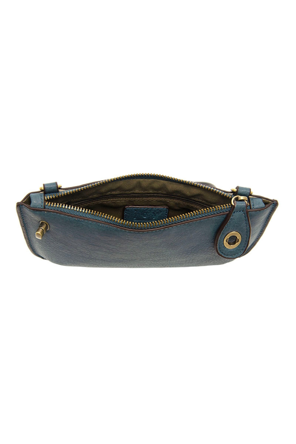 Joy Susan Faux Leather Mini Clutch Crossbody Wristlet in Washed Denim | Shop Eleanor