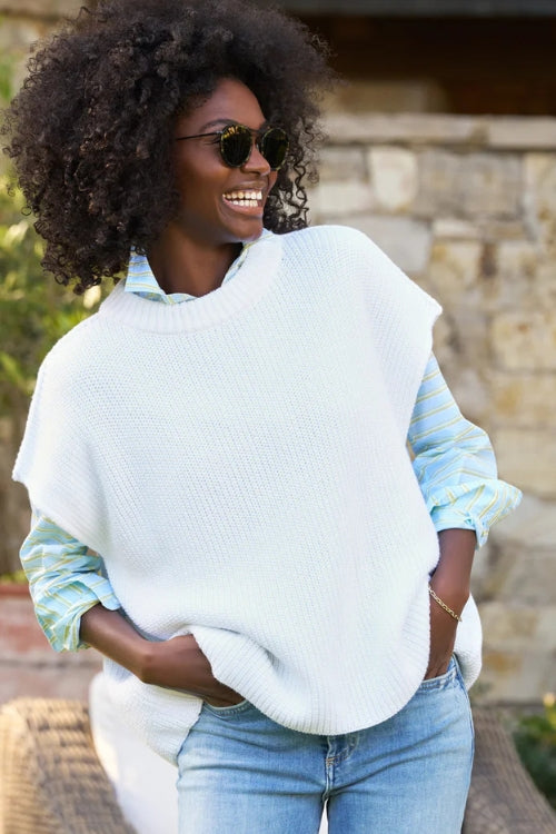 Frank and Eileen Montecito Sweater in White | Shop Eleanor