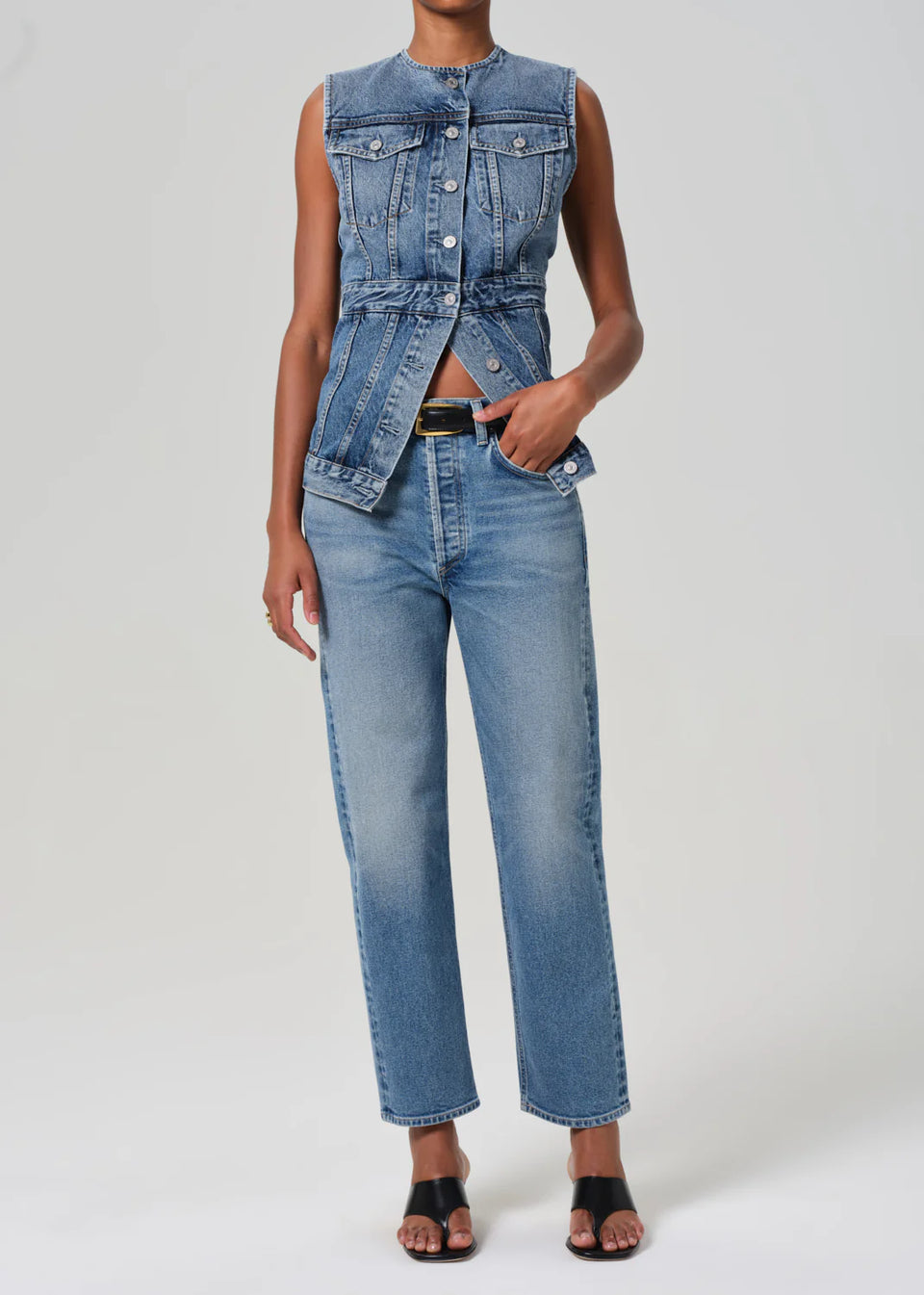 Citizens of Humanity Idalene Western Denim Vest in Terrace | Shop Eleanor