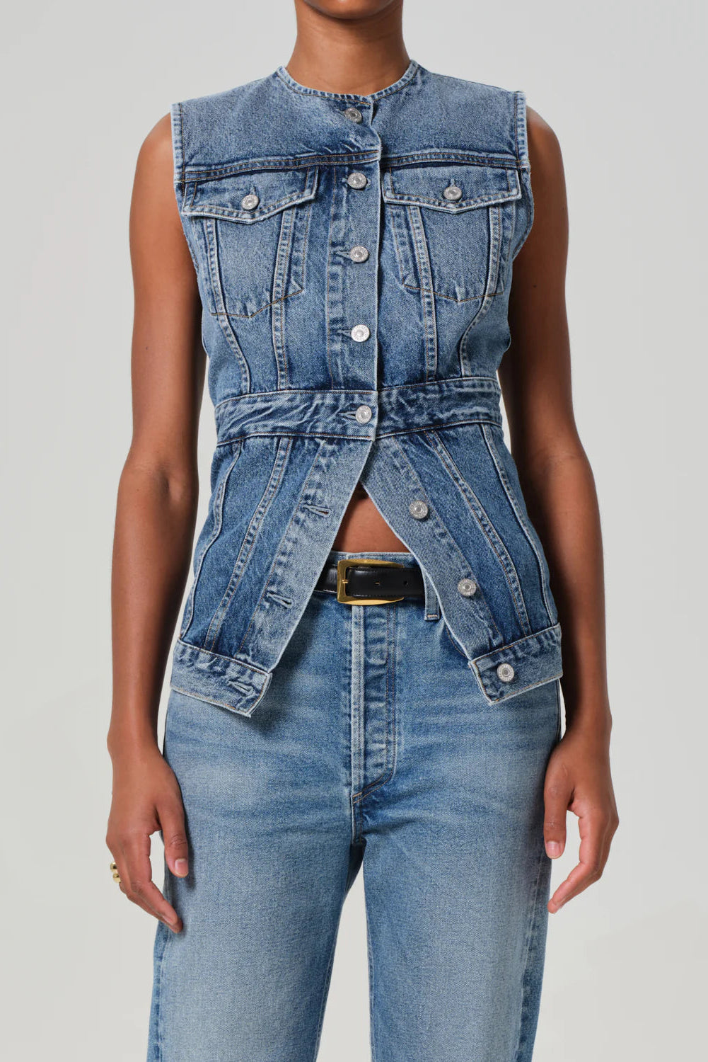 Citizens of Humanity Idalene Button Front Denim Vest in Terrace | Shop Eleanor