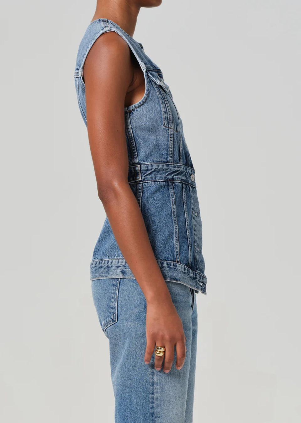 Citizens of Humanity Idalene Denim Vest with Adjustable Waist in Terrace | Shop Eleanor