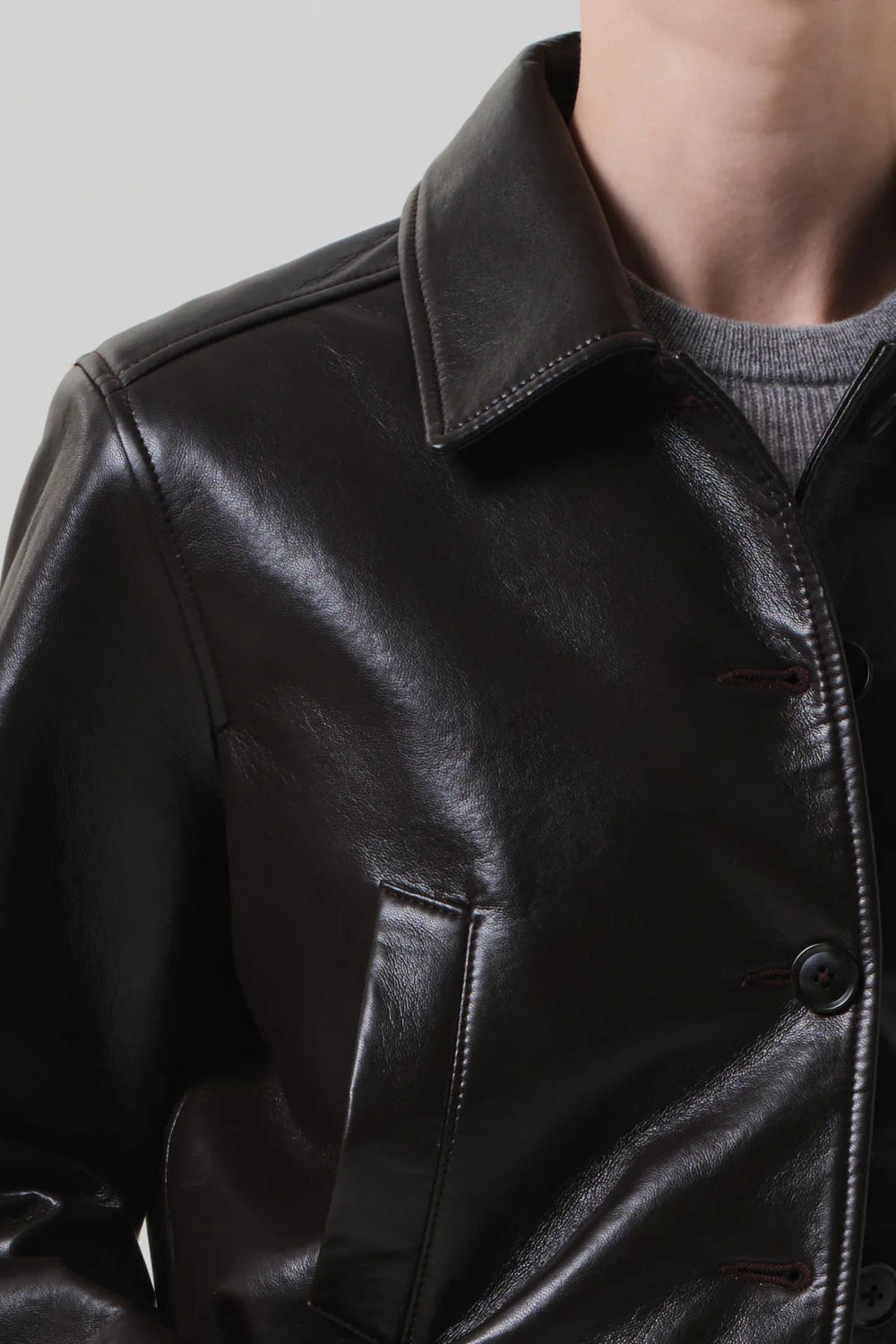 Citizens of Humanity Lola Recycled Leather Collared Bomber Jacket in Brown | Shop Eleanor - Women's Online Casual Clothing Apparel Boutique