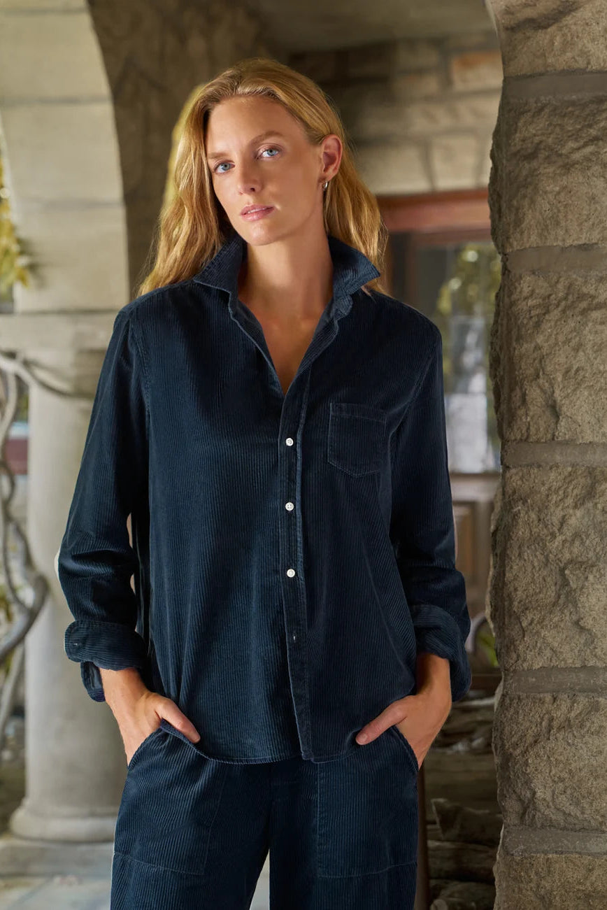 Frank & Eileen Corduroy Relaxed Button-Up in Classic Navy | Shop Eleanor