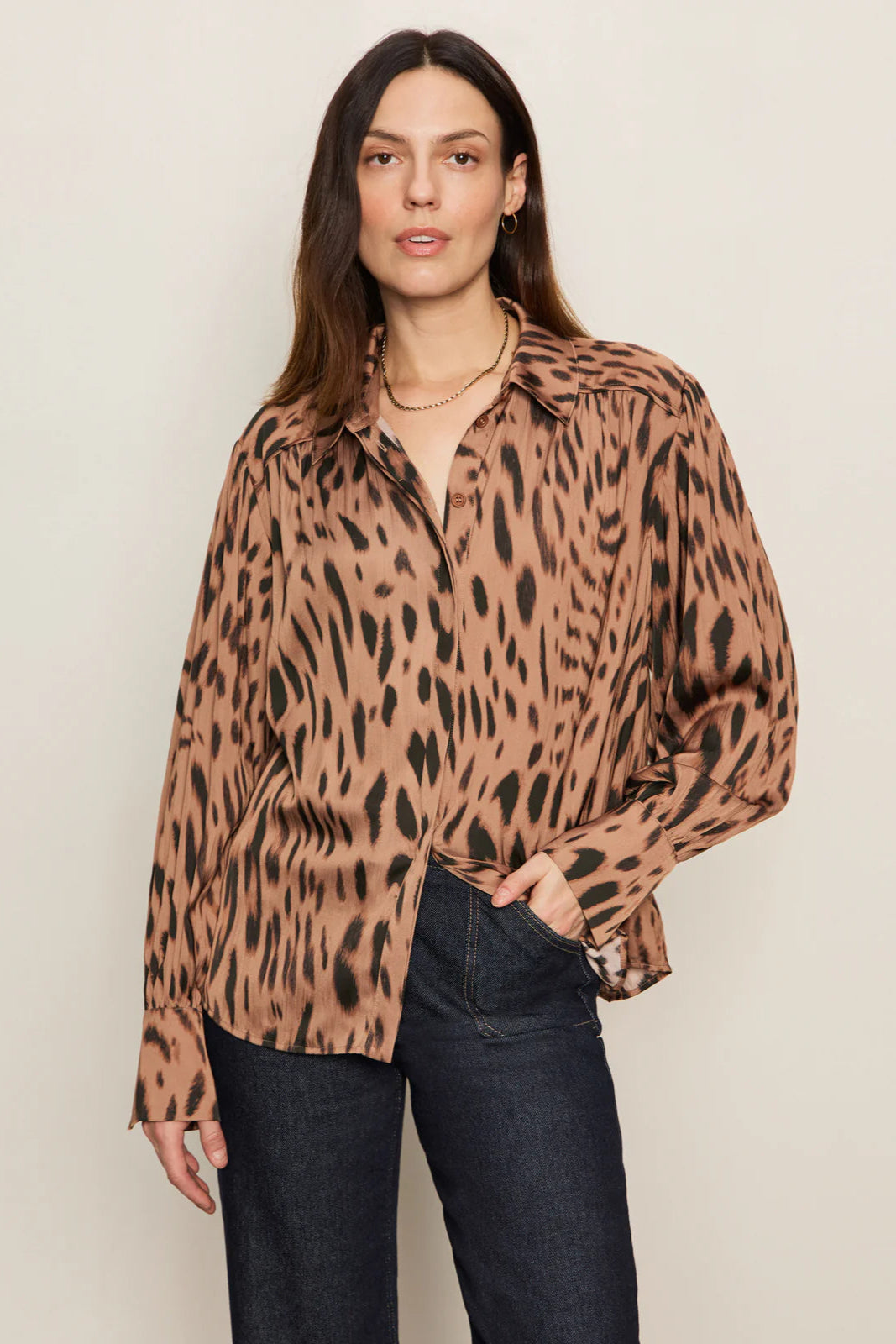 The Sanctuary Rebel Button Front Top in Cheetah | Shop Eleanor