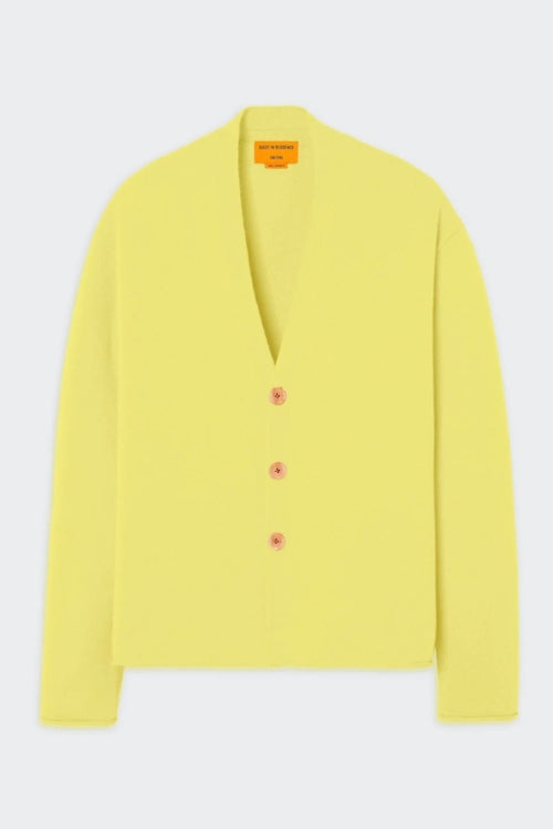 Guest in Residence Everywear Premium Cashmere Cardigan in Lemon | Shop Eleanor