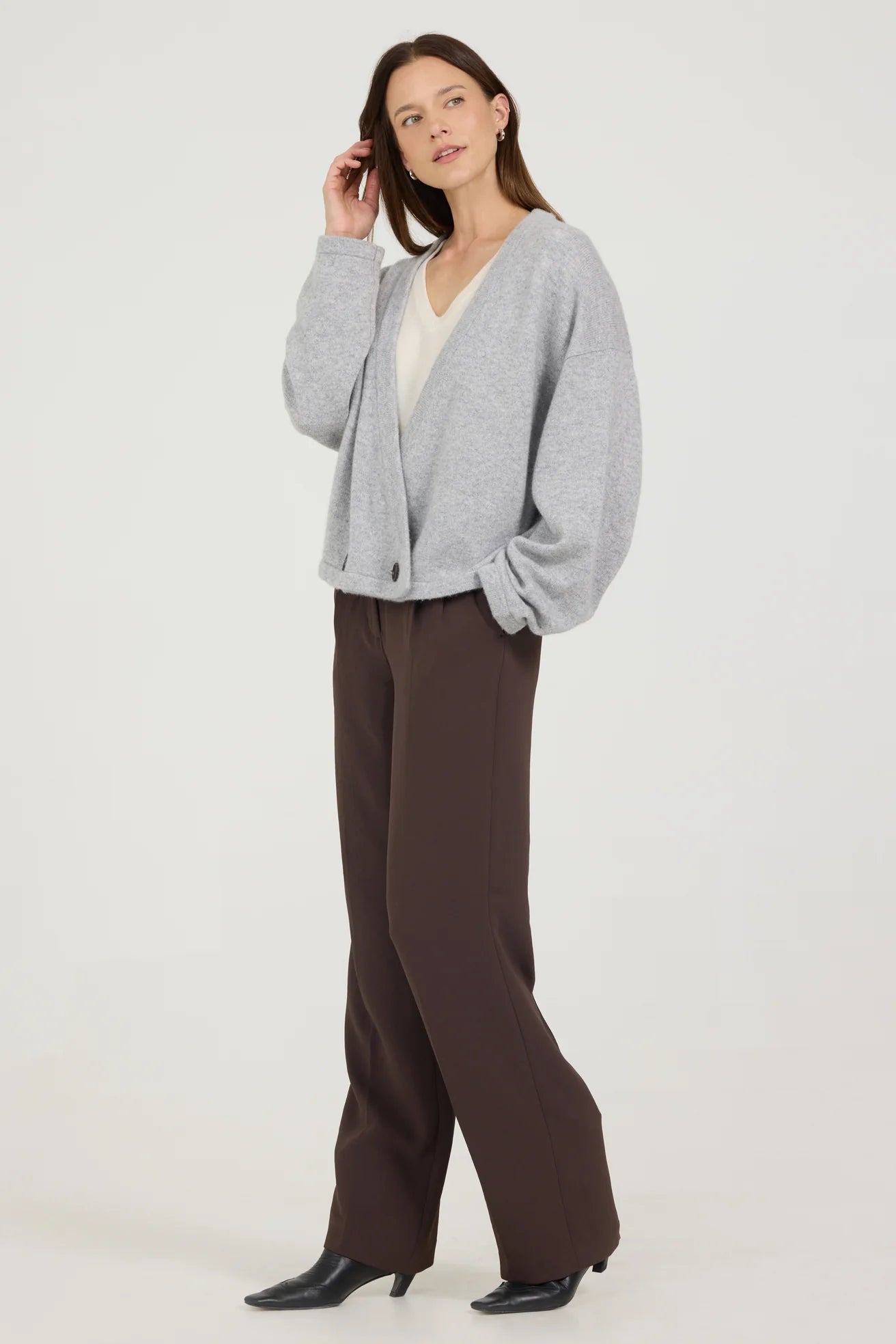 One Grey Day Giselle Cashmere Cardigan | Shop Eleanor - Women's Cashmere Sweaters