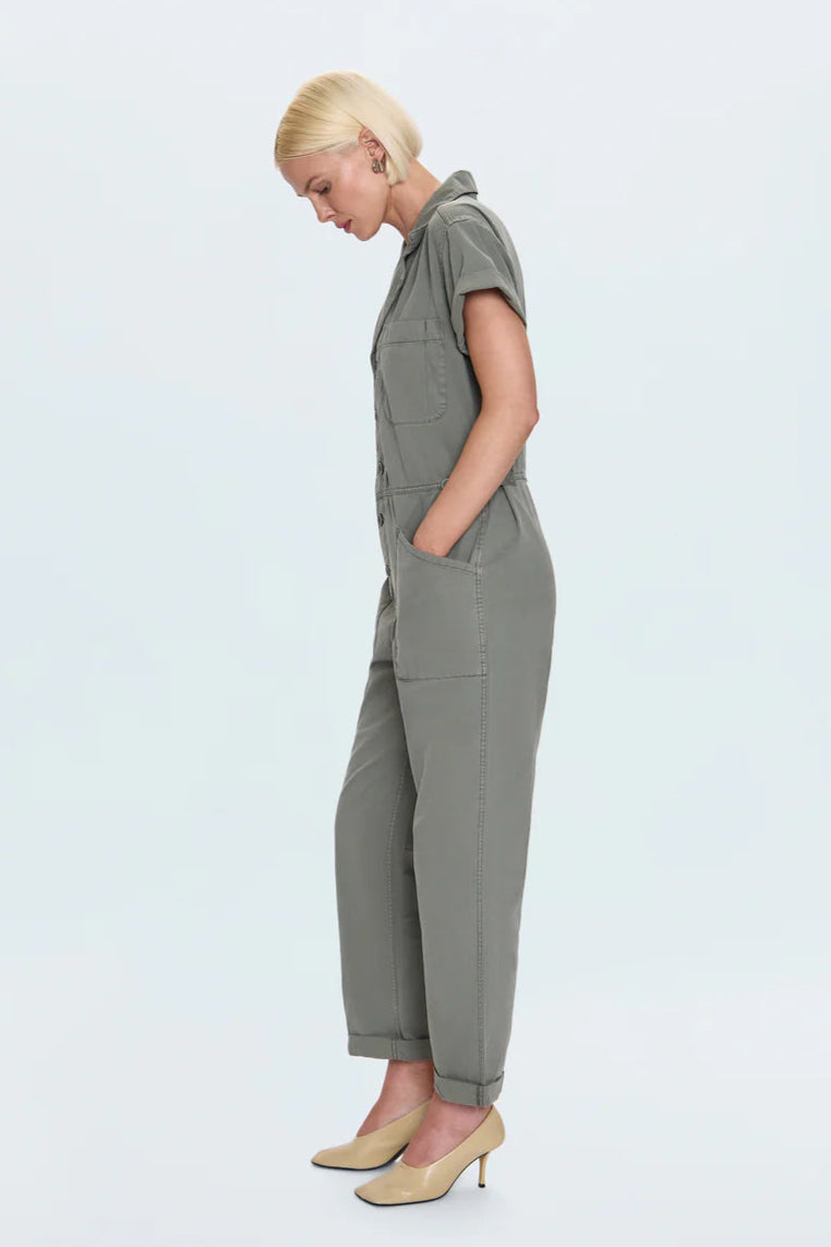Pistola Grover Short Sleeve Jumpsuit in Colonel | Shop Eleanor - Women's Online Designer Clothing and Accessory Boutique