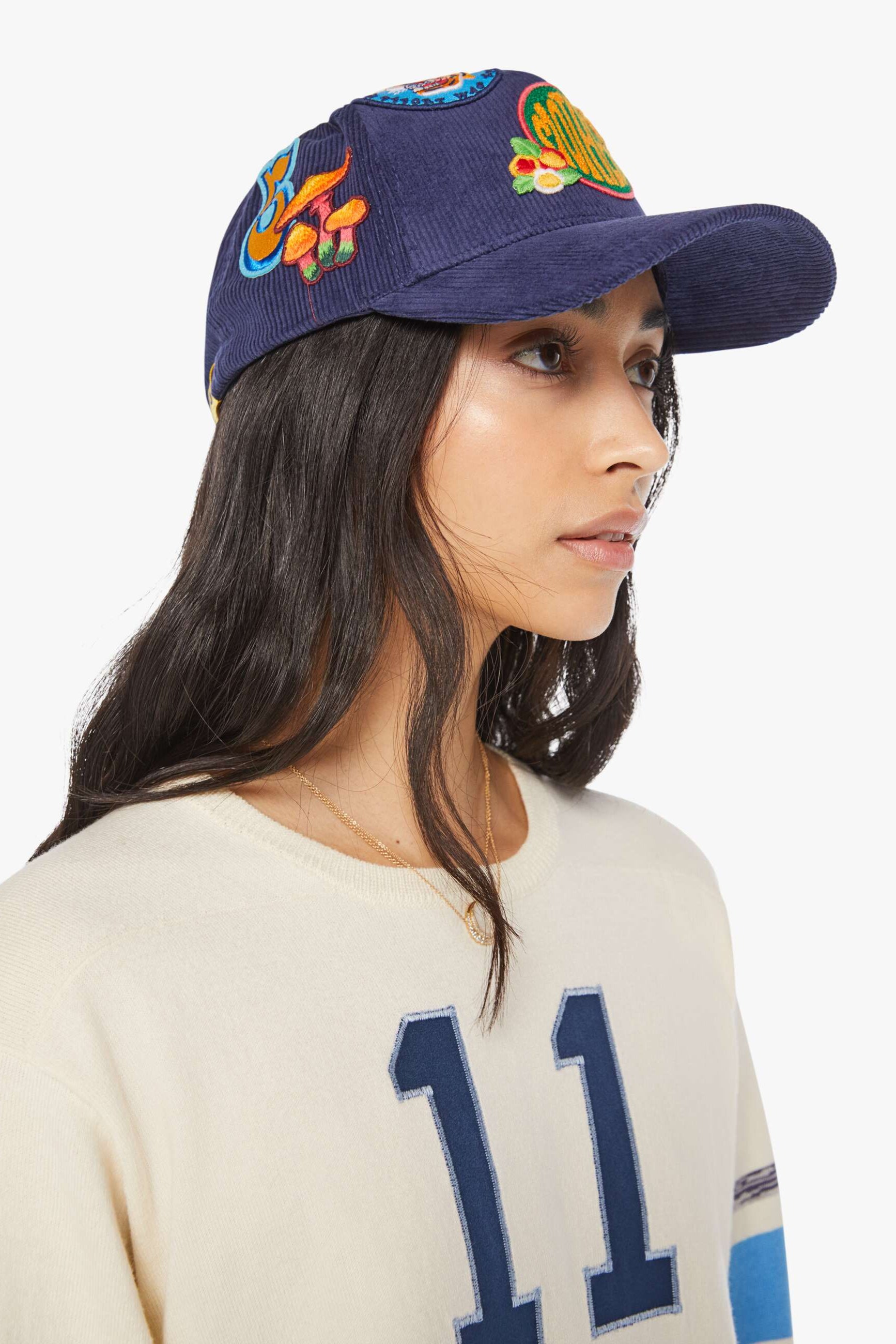 Mother Denim The 10-4 Navy Blue Corduroy Baseball Cap | Shop Eleanor - Women's Designer Boutique in Colorado