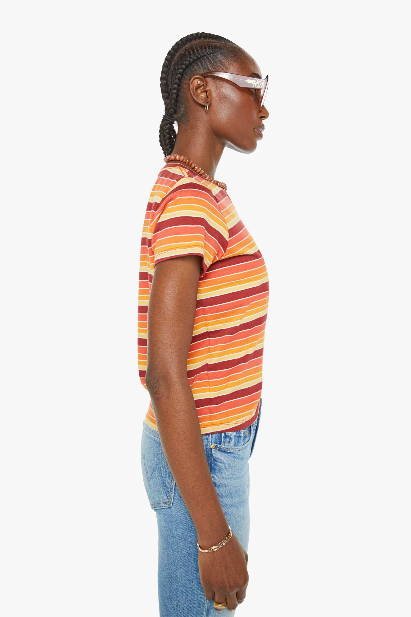 Mother Denim Lil Goodie Goodie Tee in Fire in the Sky | Shop Eleanor - Women's Designer Boutique