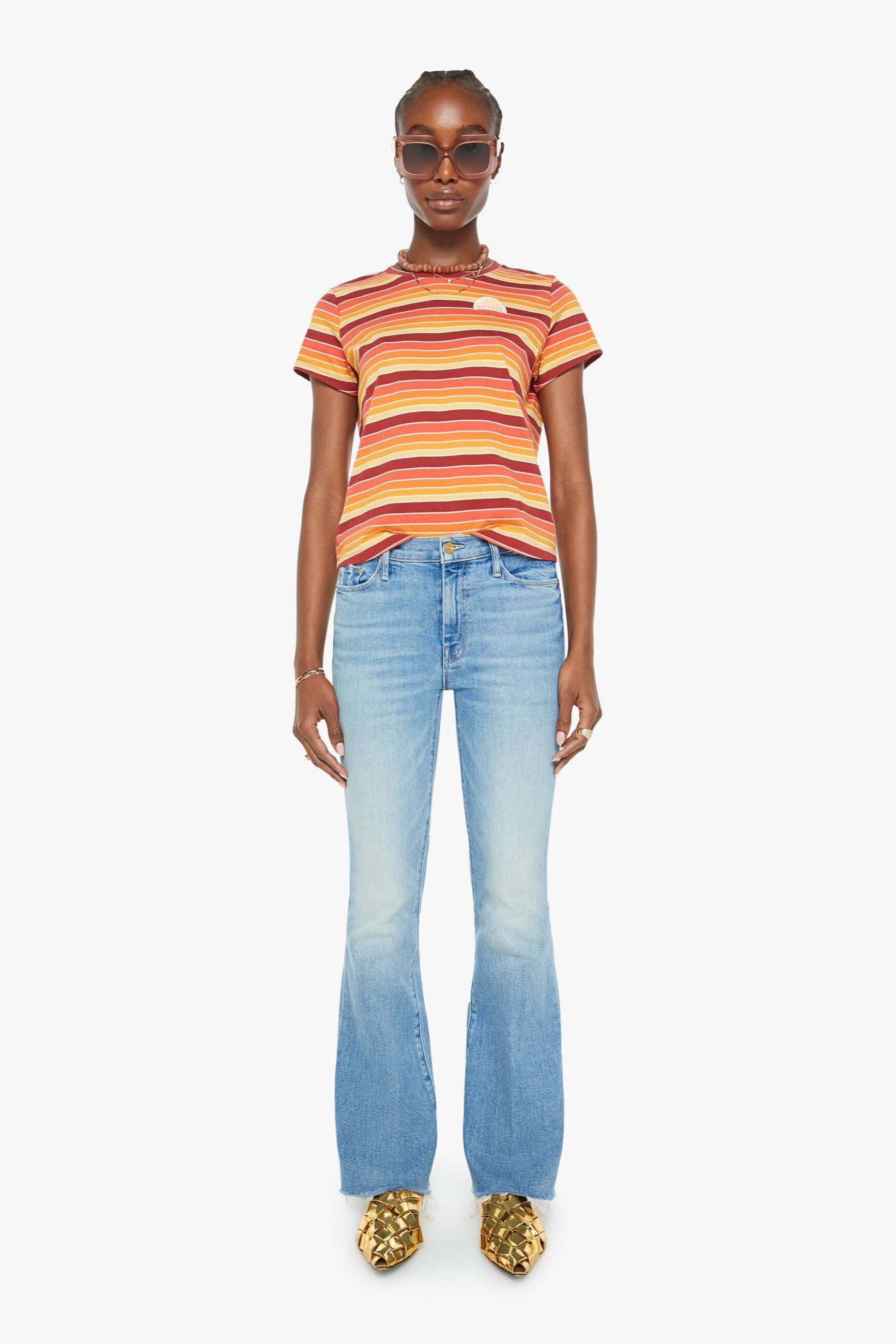 Mother Denim Lil Goodie Goodie Tee in Fire in the Sky | Shop Eleanor - Women's Designer Boutique in Louisville