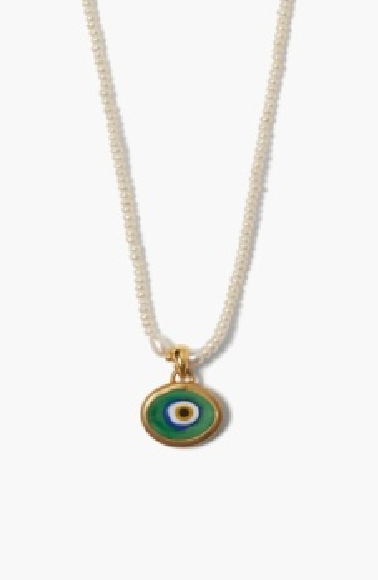 White Pearl Evil Eye Turquoise