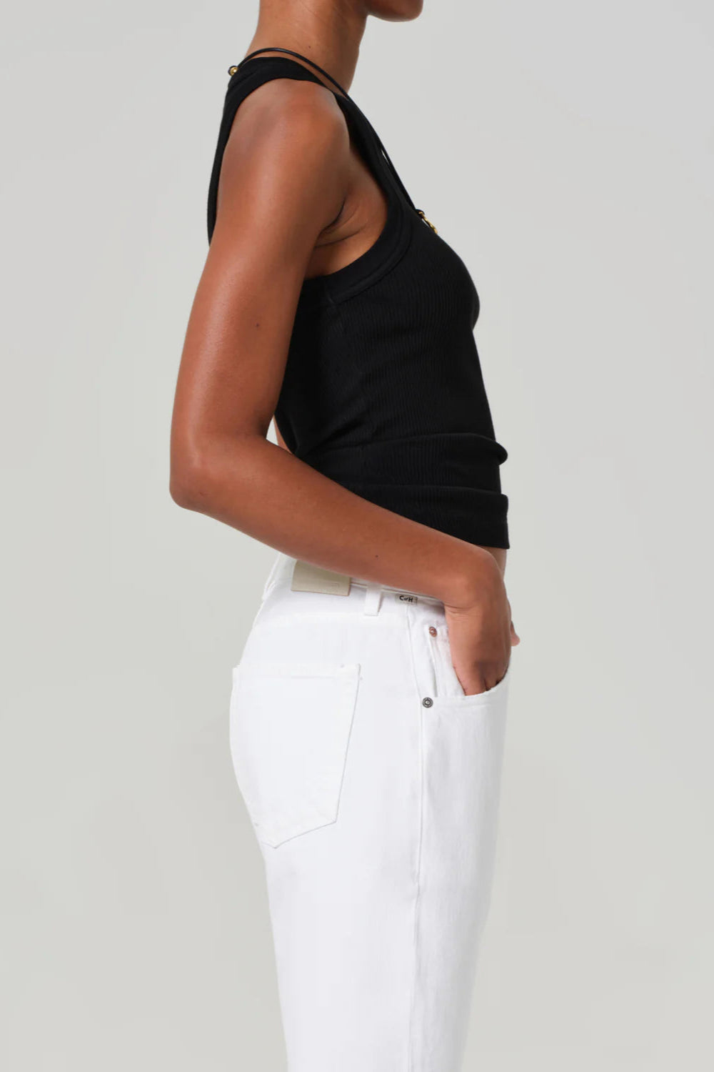 Citizens of Humanity Round Neck Isabel Tank in Black | Shop Eleanor