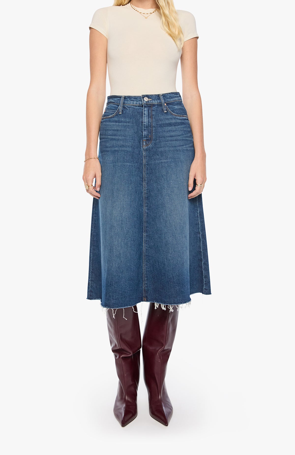 Circle Midi Fray Skirt in Buckaroo | Shop Eleanor 