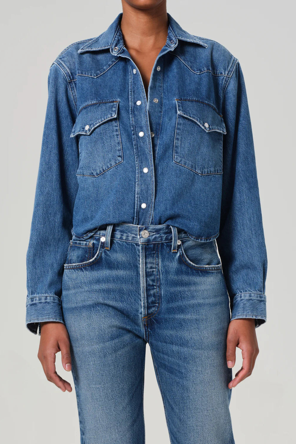 Citizens of Humanity Cropped Western Shirt in Chaya | Shop Eleanor