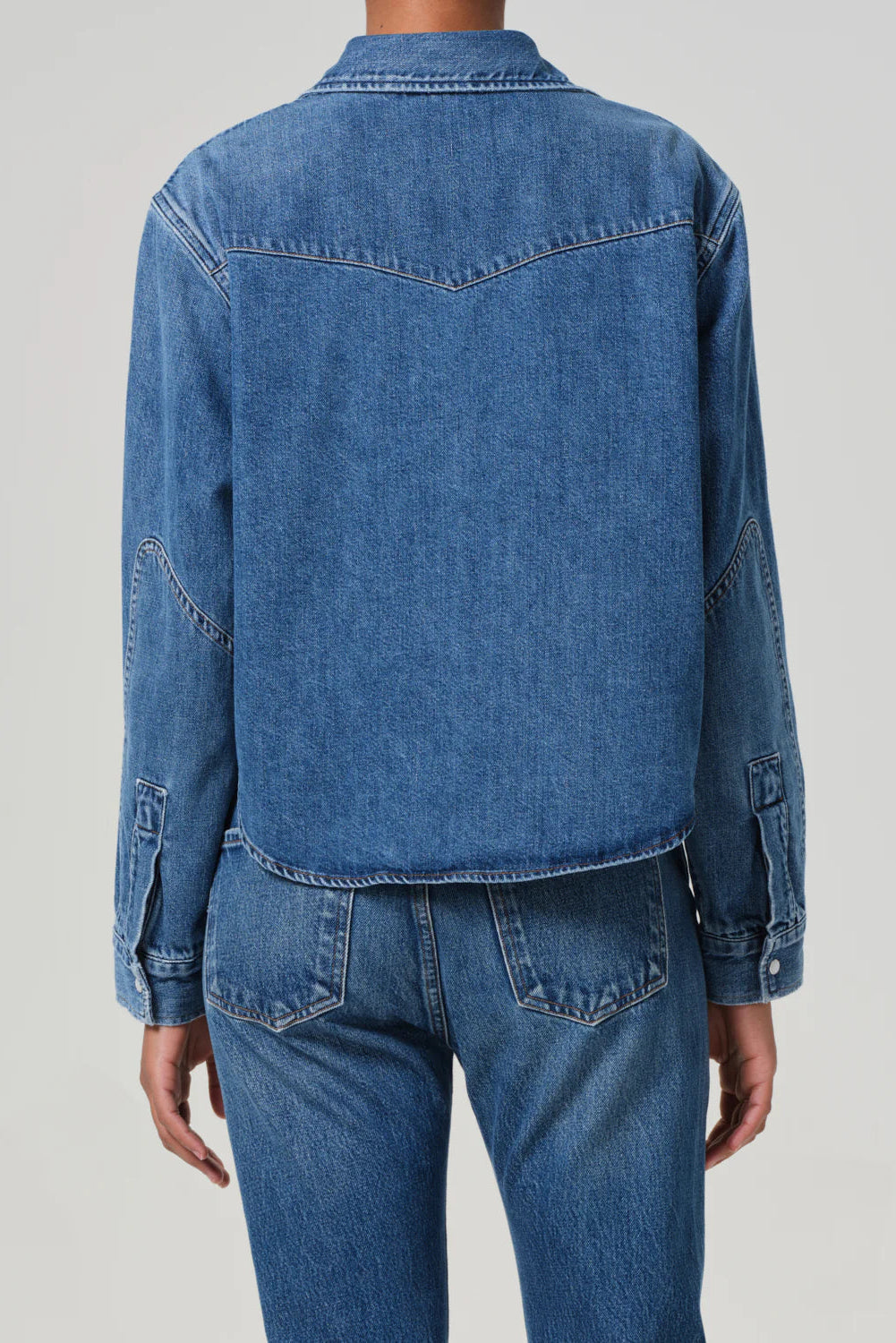 Citizens of Humanity Cropped Western Shirt in Chaya Denim | Shop Eleanor