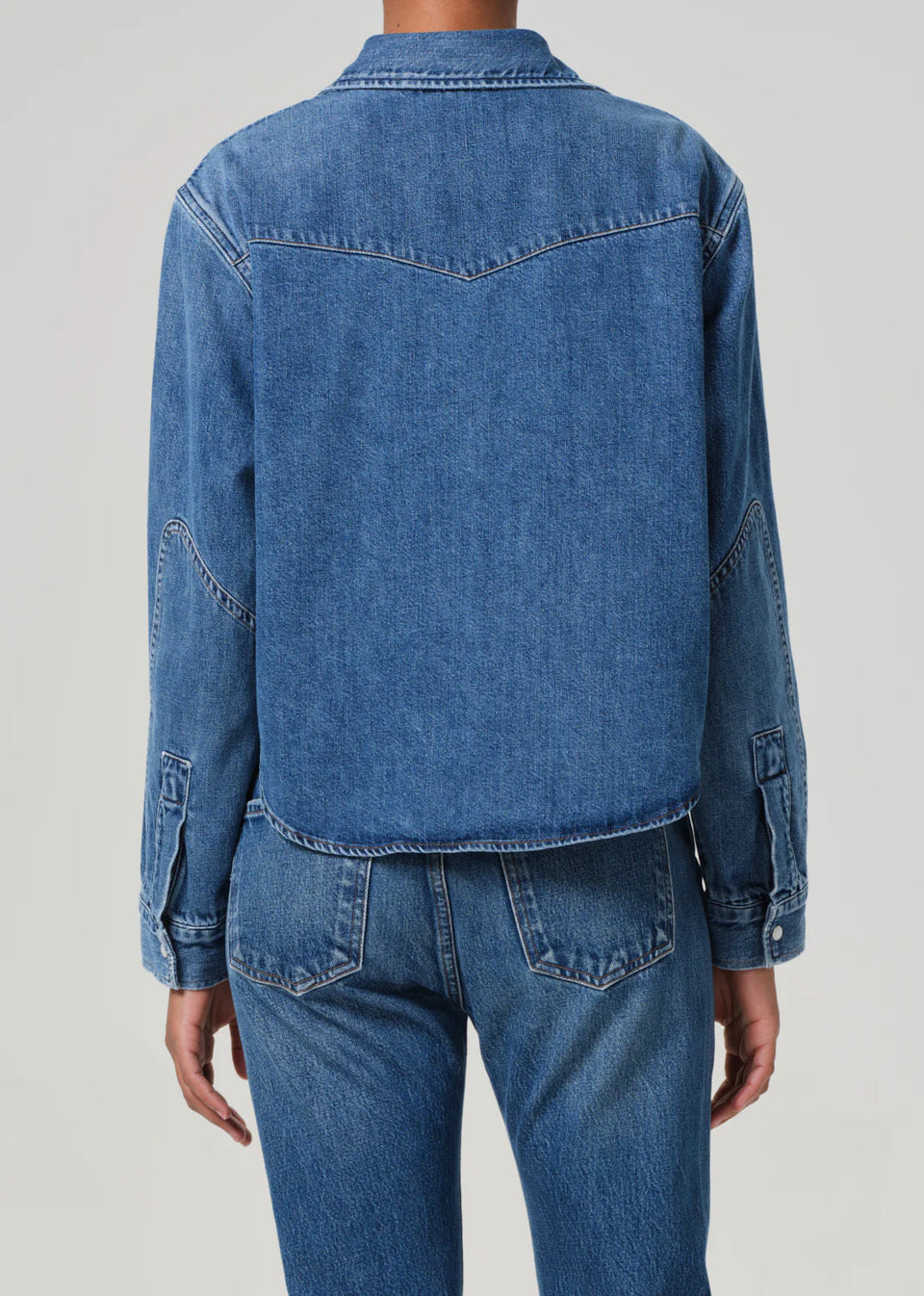 Citizens of Humanity Cropped Western Shirt in Chaya Denim | Shop Eleanor