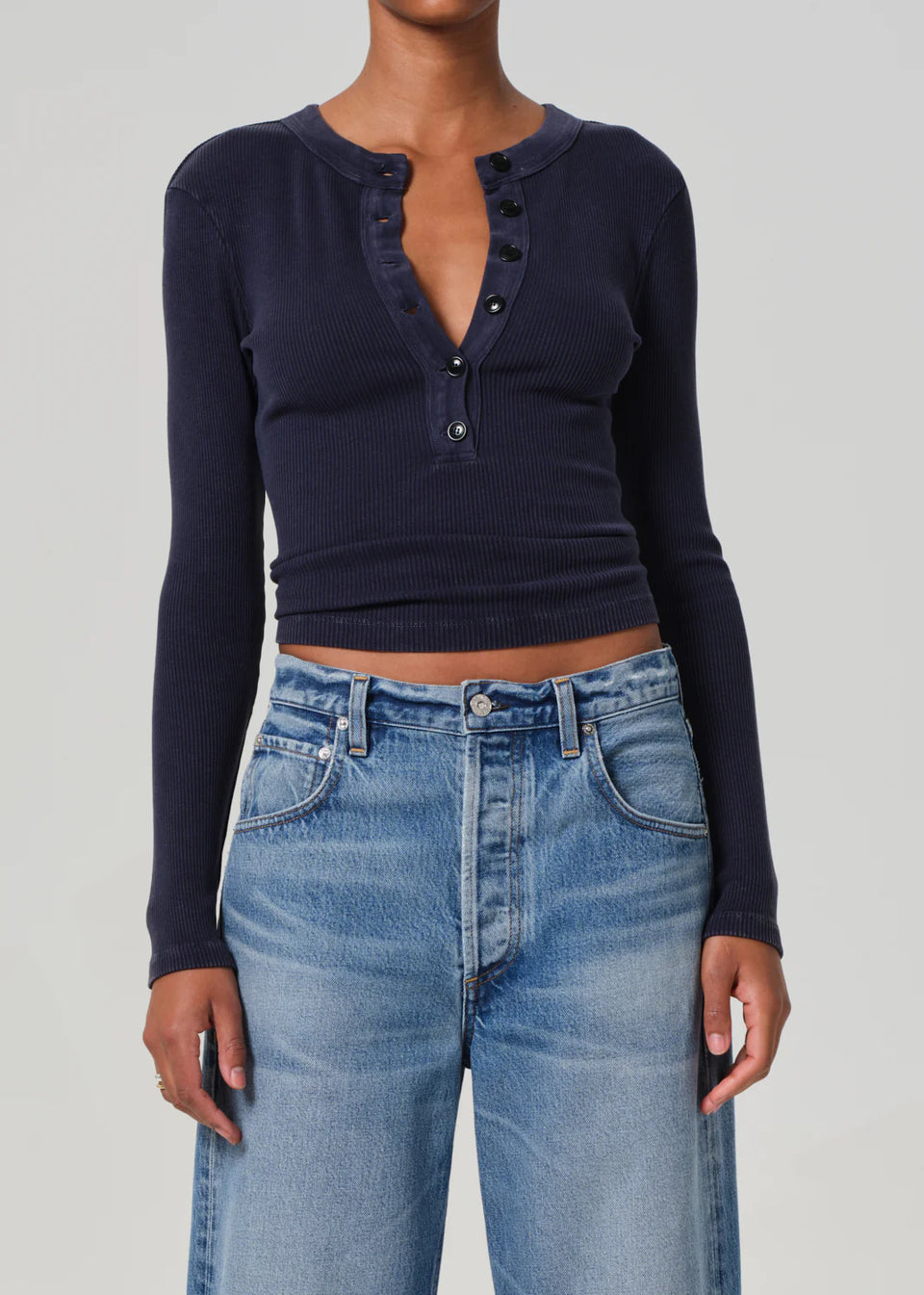 Citizens of Humanity Varra Henley in Navy | Shop Eleanor