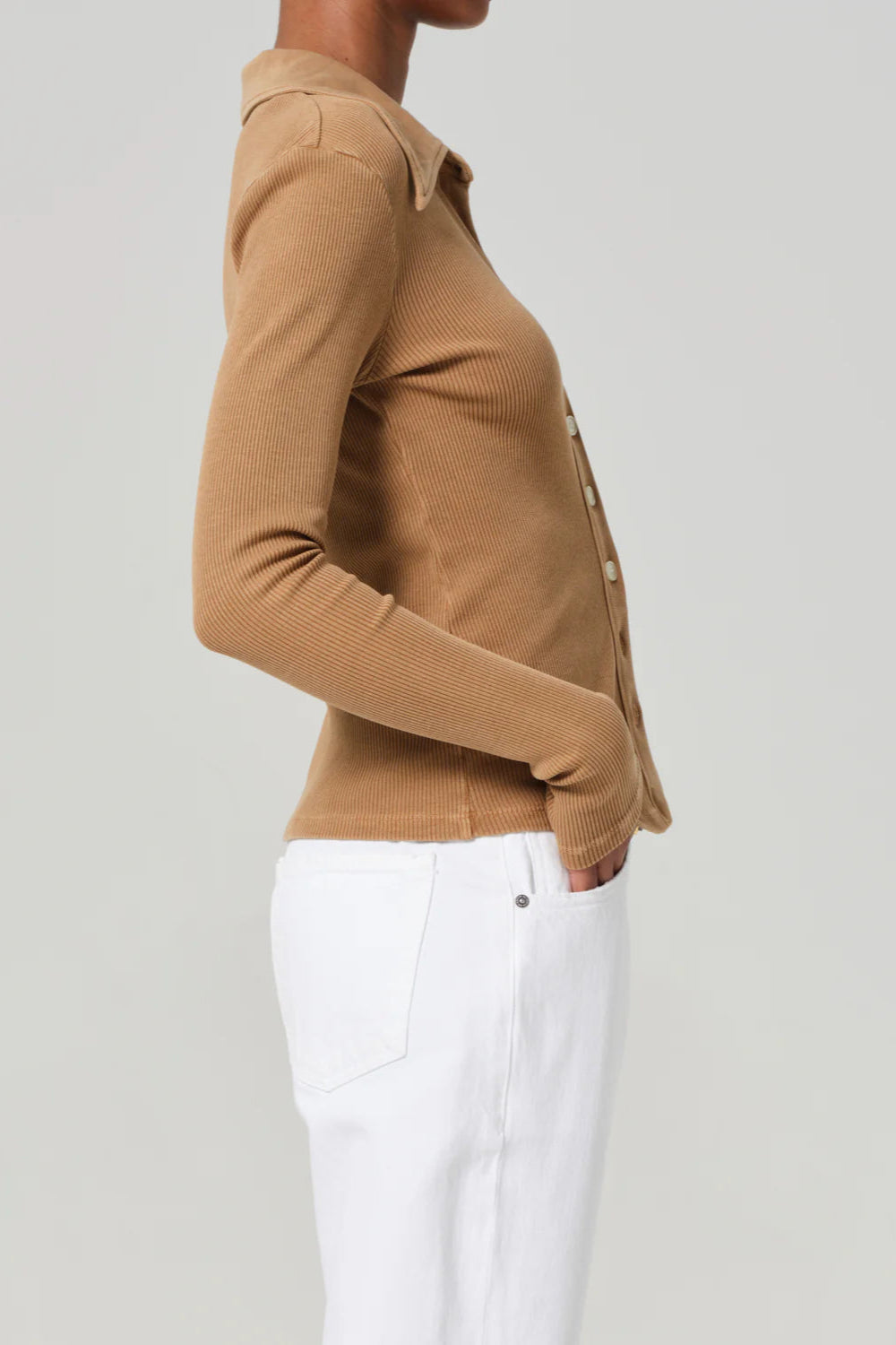 Citizens of Humanity Gila Polo Shirt in Marcona Brown | Shop Eleanor