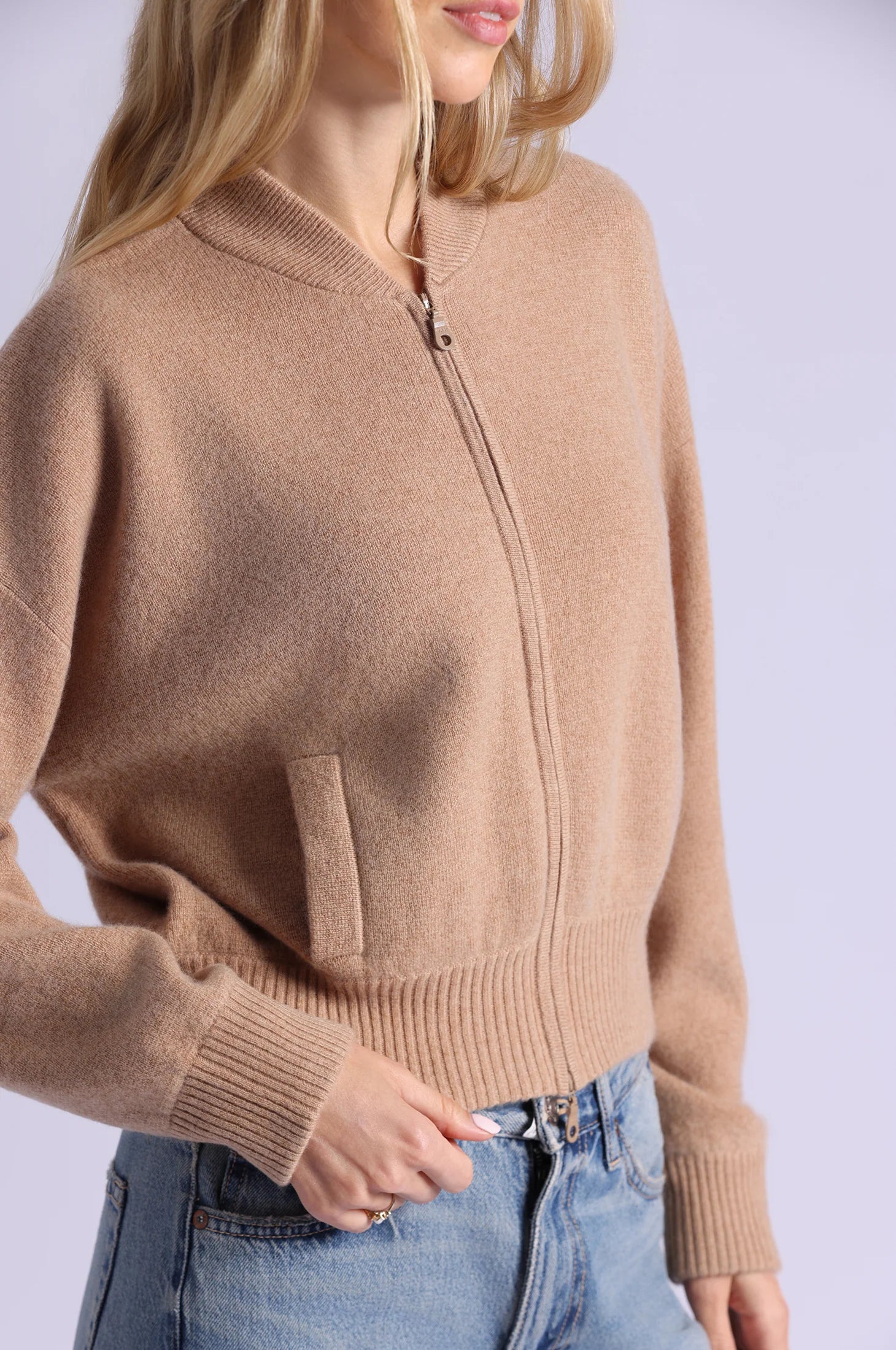 Minnie Rose Cashmere Cropped Bomber | Shop Eleanor - Women's Apparel