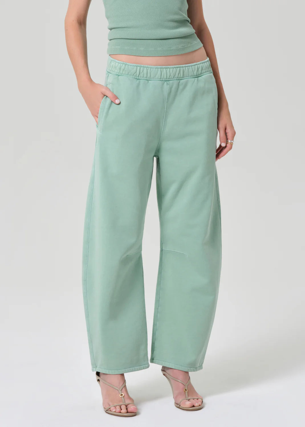 Mint green tapered leg sweatpant