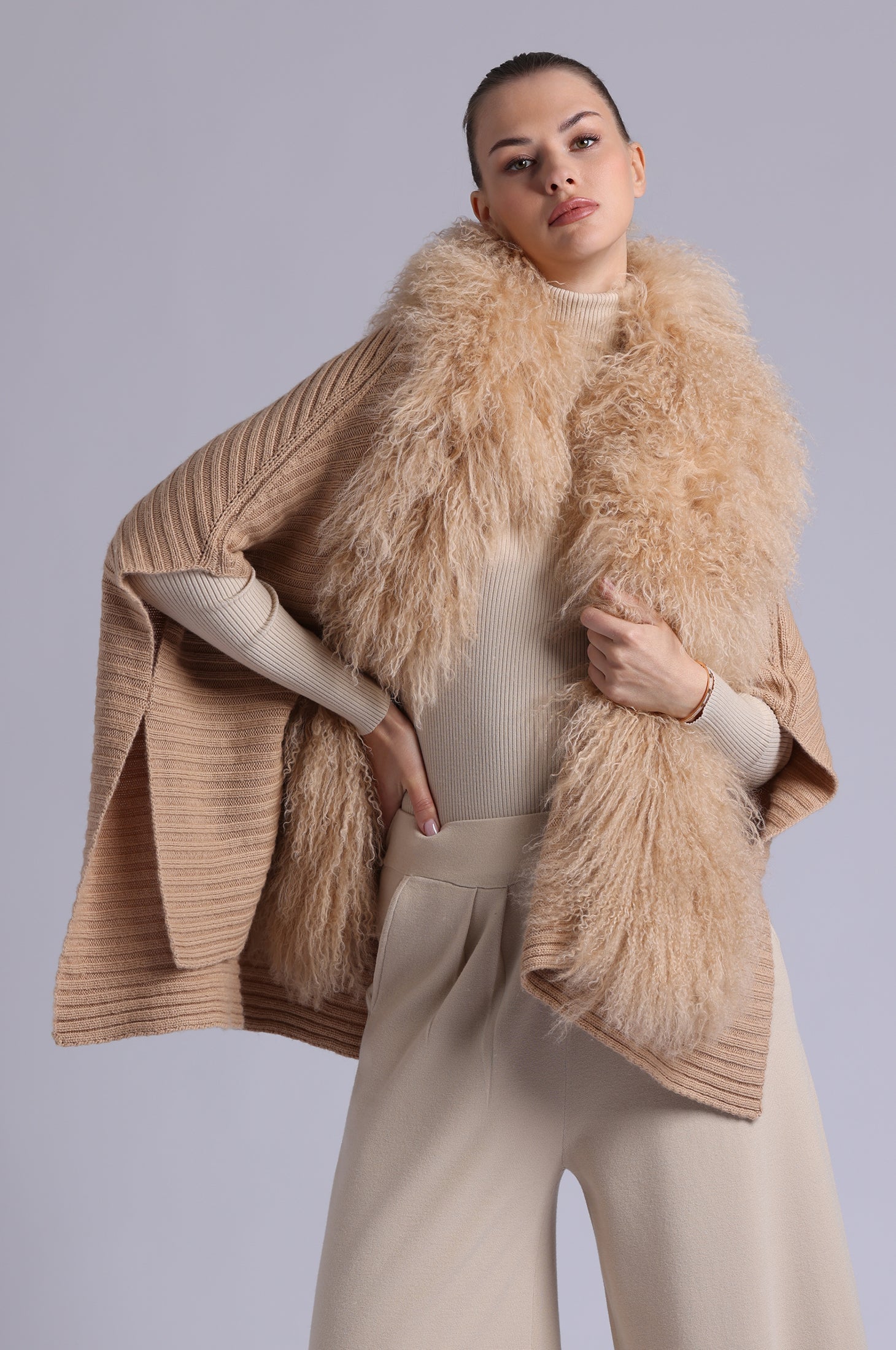 Minnie Rose Mongolian Fur Cape | Shop Eleanor - Women's Apparel