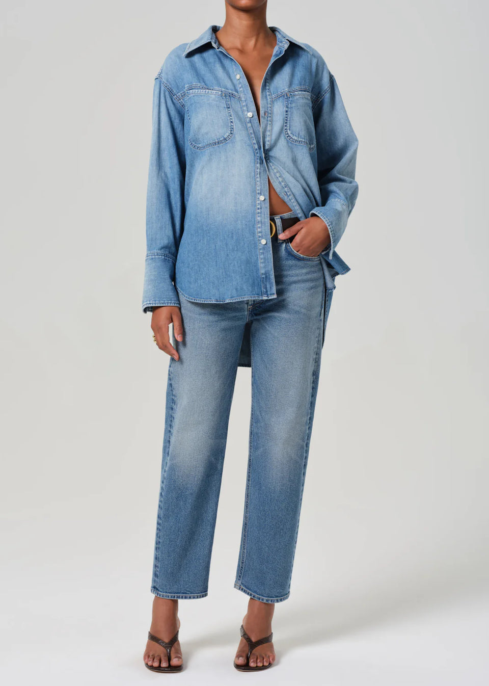 Citizens of Humanity Solene Denim Button Down Shirt in Loire | Shop Eleanor