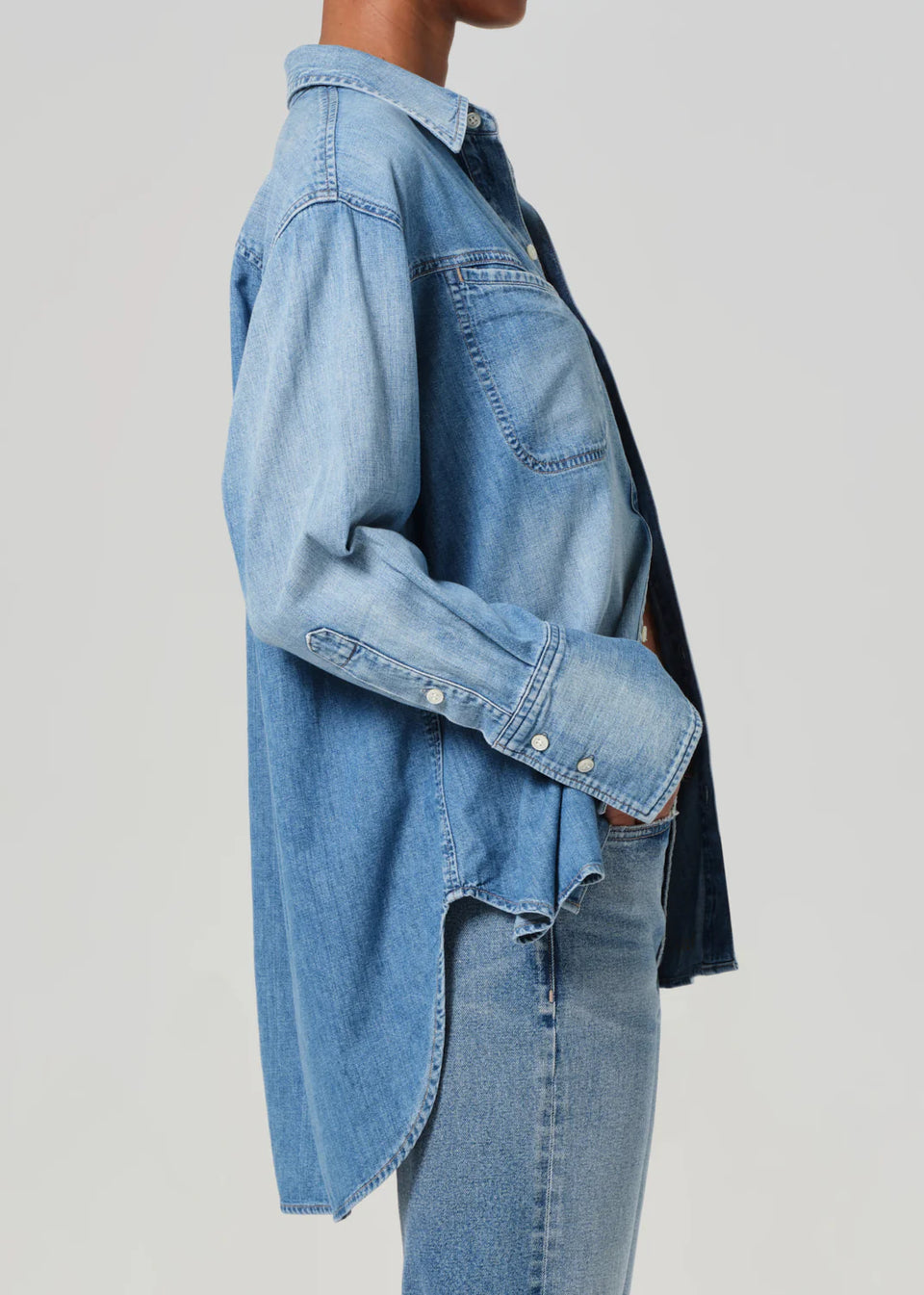 Citizens of Humanity Solene Denim Shirt Shirt in Loire | Shop Eleanor