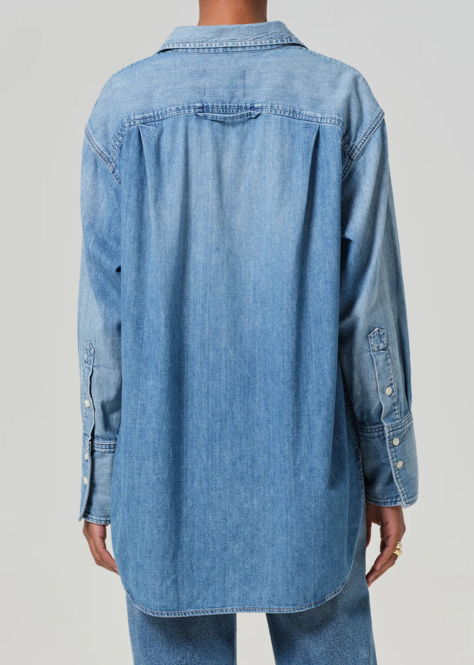 Citizens of Humanity Solene Japanese Denim Button Down Shirt in Loire | Shop Eleanor