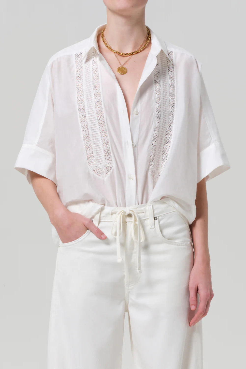 Citizens if Humanity Claire Shirt in Lace White | Shop Eleanor