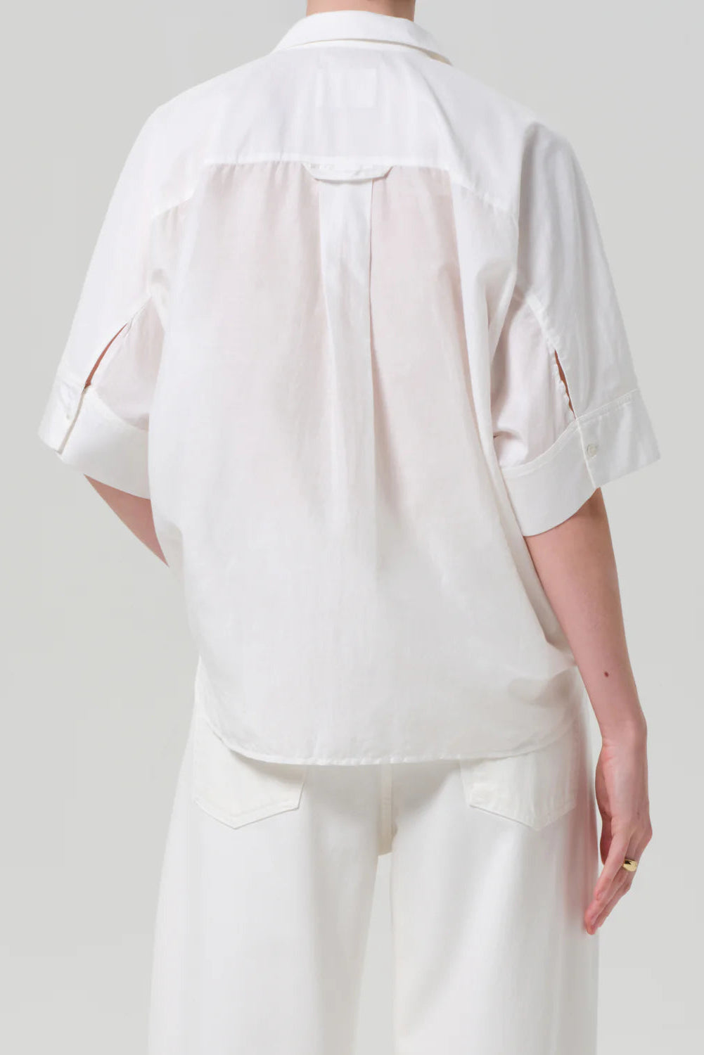 Citizens if Humanity Half Sleeve Claire Shirt in Lace White | Shop Eleanor
