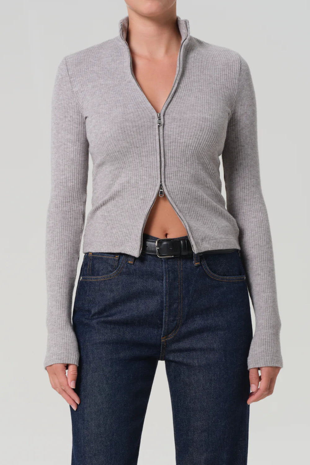 Citizens of Humanity Zip Cardigan in Heather Grey | Shop Eleanor