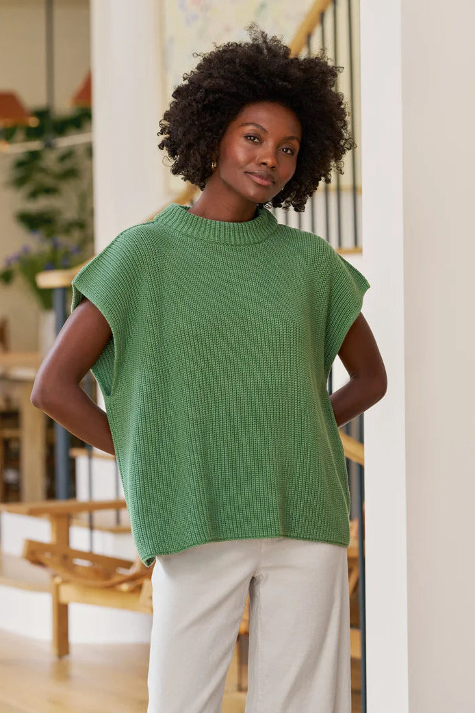 Frank & Eileen Montecito Cap Sleeve Sweater Vest in Eucalyptus Sage Green | Shop Eleanor - Women's Designer Apparel in Colorado