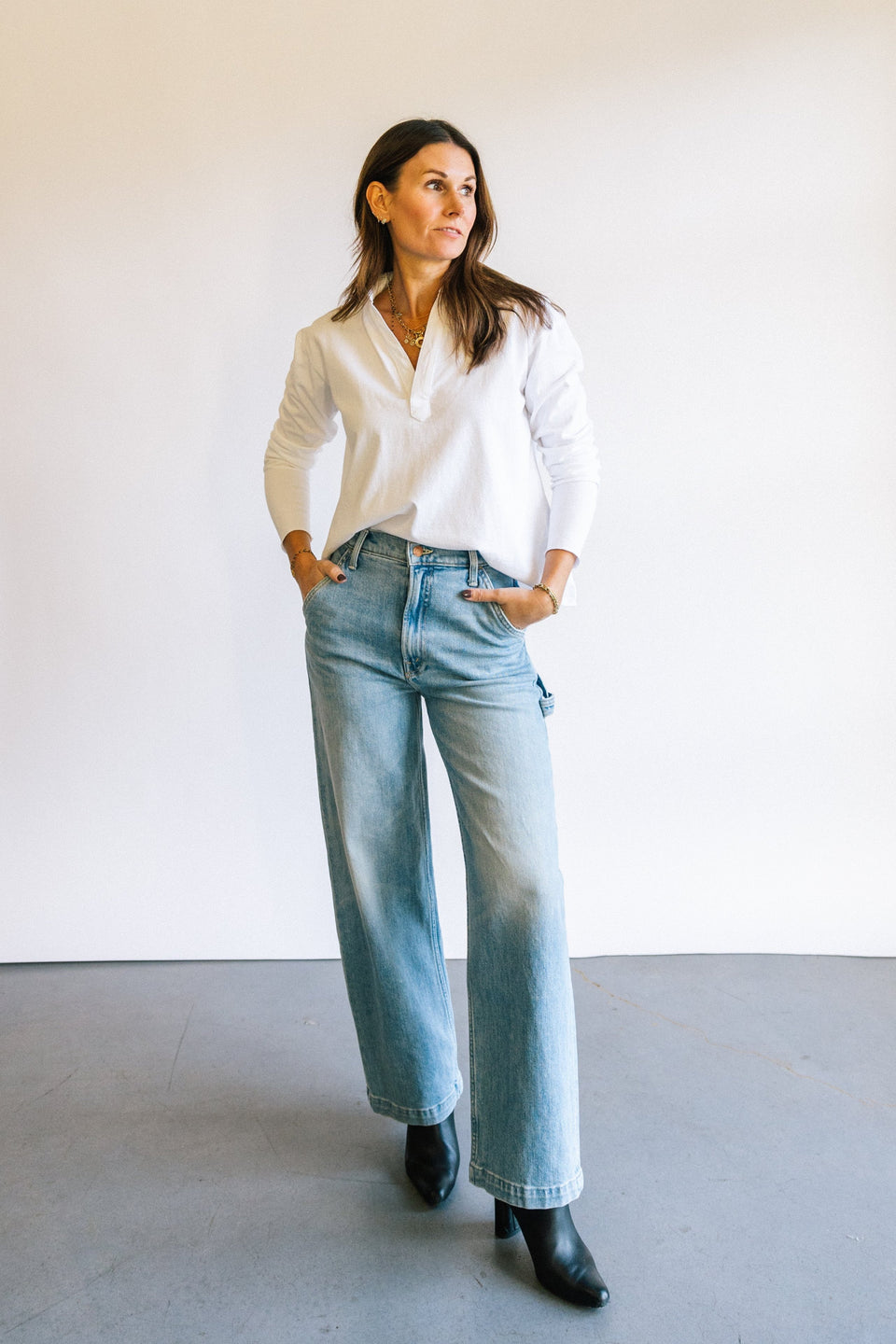 The Mother Denim Stud Finder Flood in Cowboy Styled | Shop Eleanor 