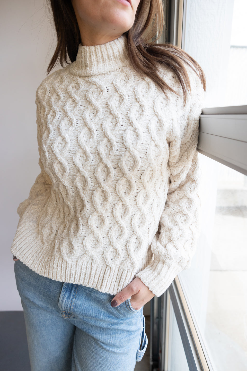 Sanctuary Cable Mock Neck Sweater | Shop Eleanor