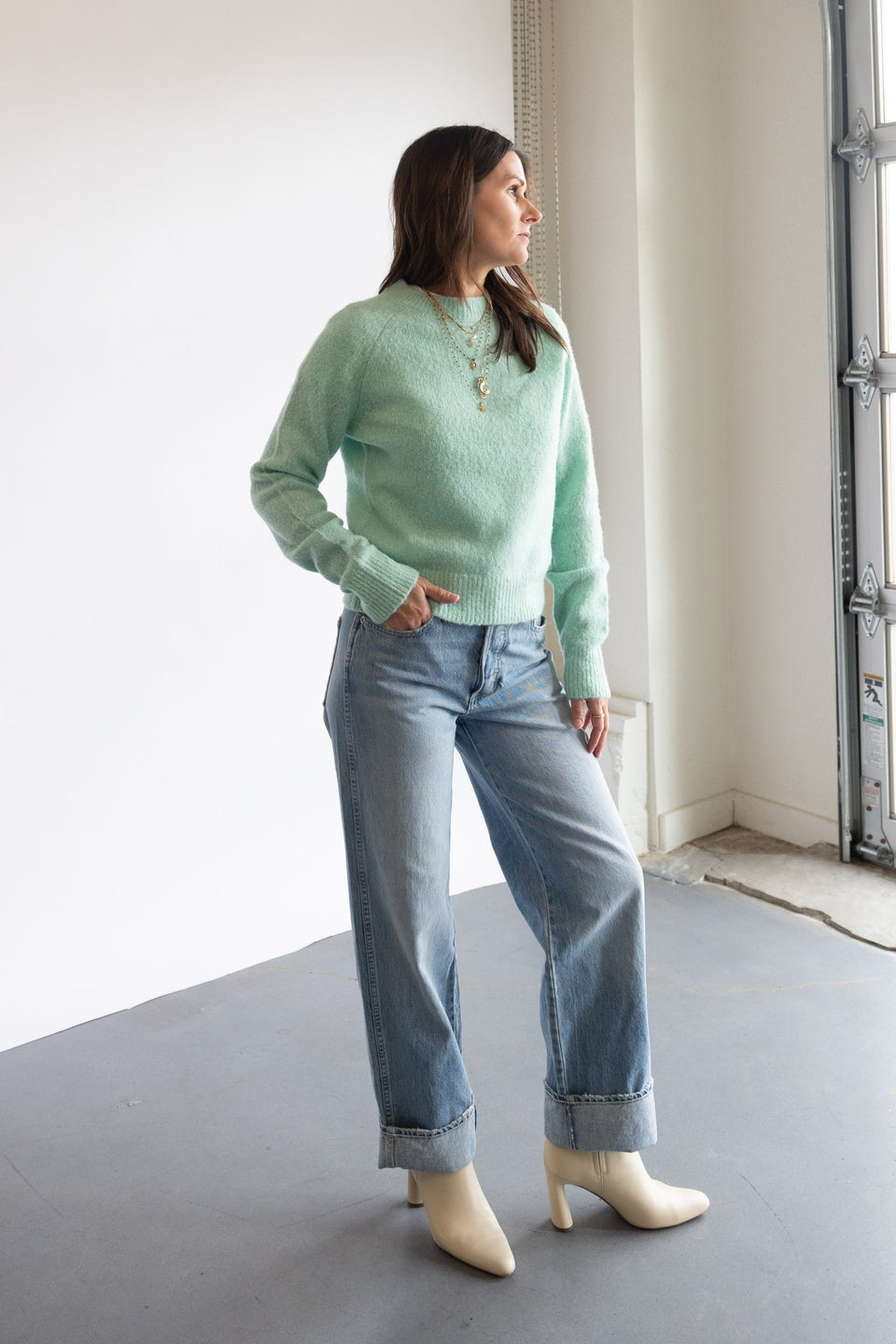 The A.L.C Frankie Sweater in Spearmint | Shop Eleanor