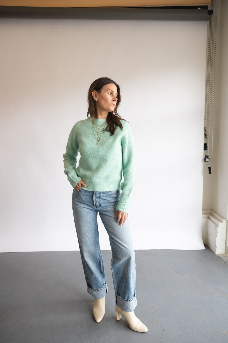 The A.L.C Frankie Sweater in Spearmint | Shop Eleanor