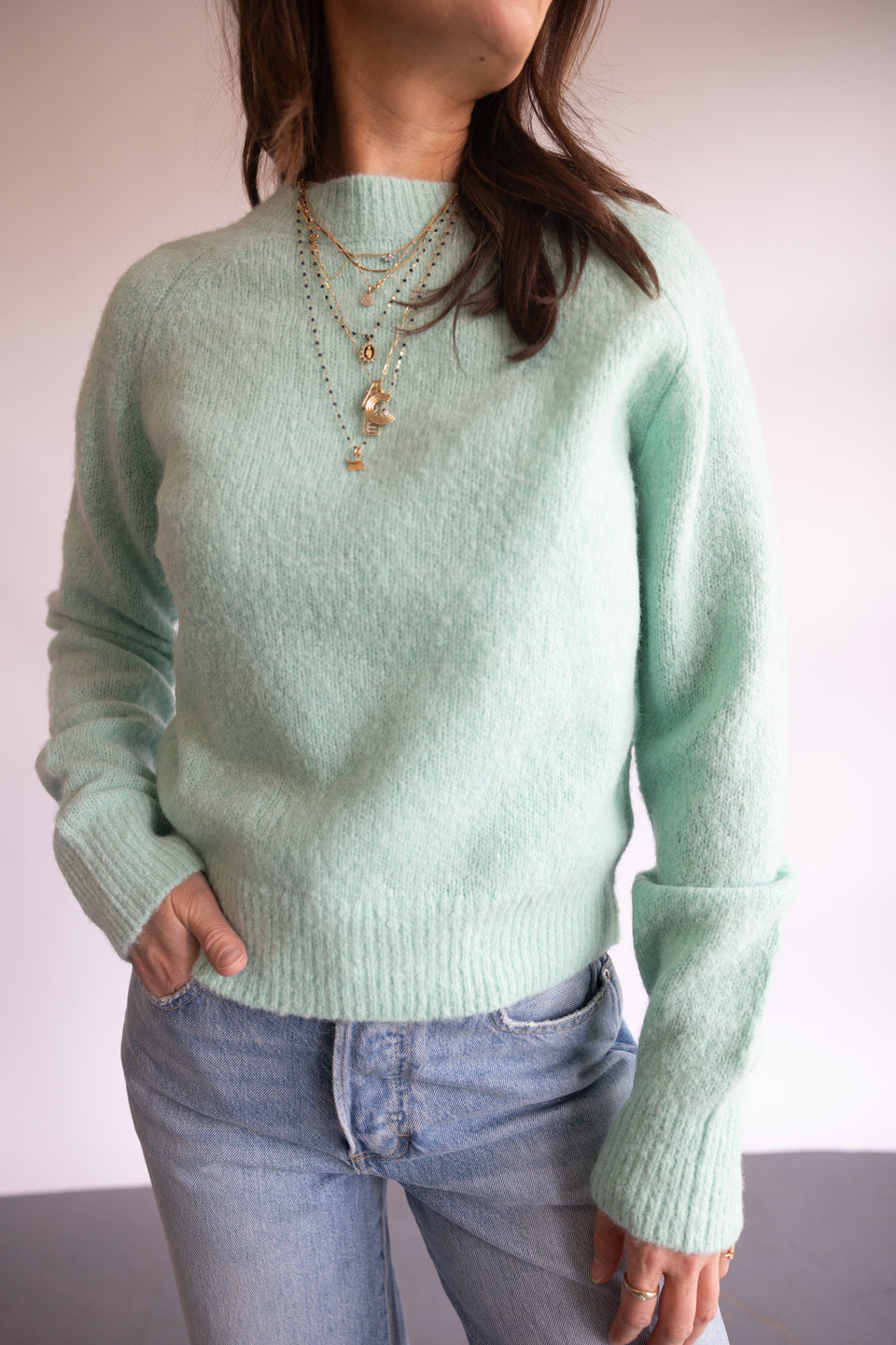 The A.L.C Frankie Sweater in Spearmint | Shop Eleanor