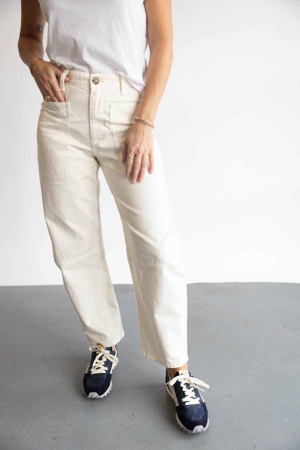 Velvet Brylie Pant in Ivory | Shop Eleanor