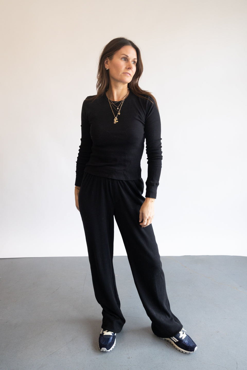 Éterne Thermal Lounge Pant in Black | Shop Eleanor