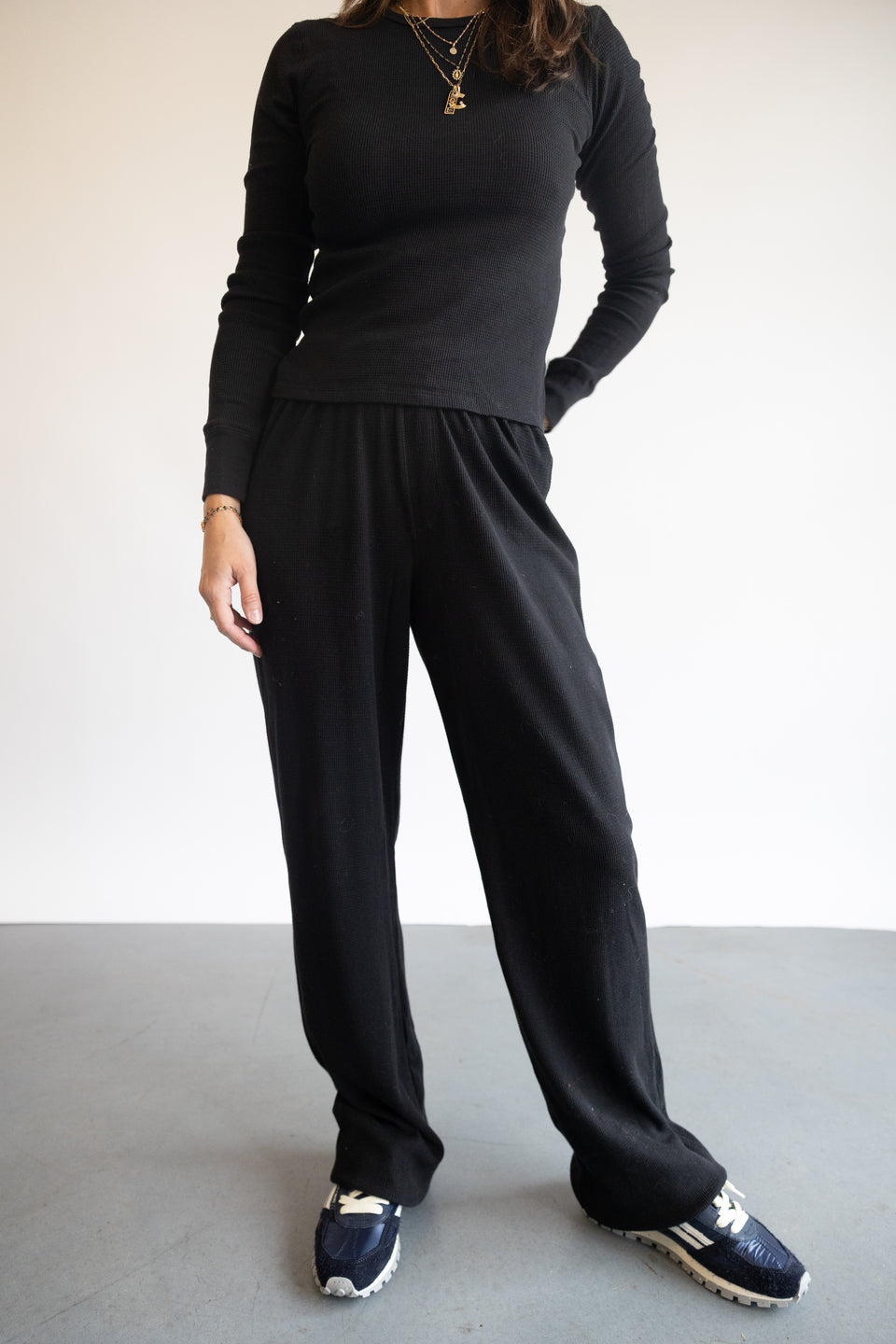 Éterne Thermal Lounge Pant in Black | Shop Eleanor