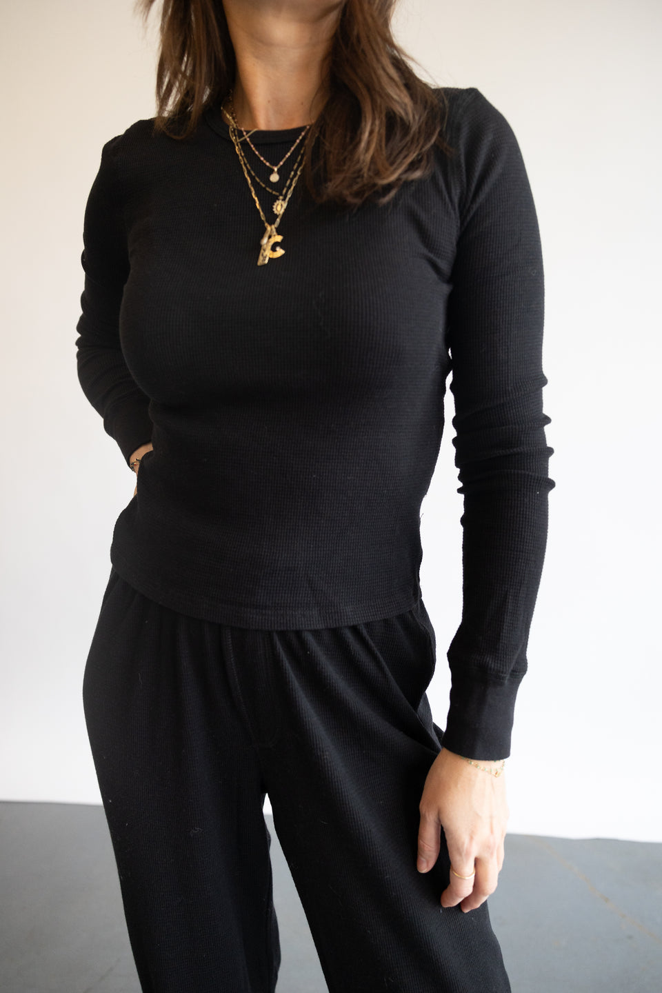 Éterne Long Sleeve Thermal in Black | Shop Eleanor