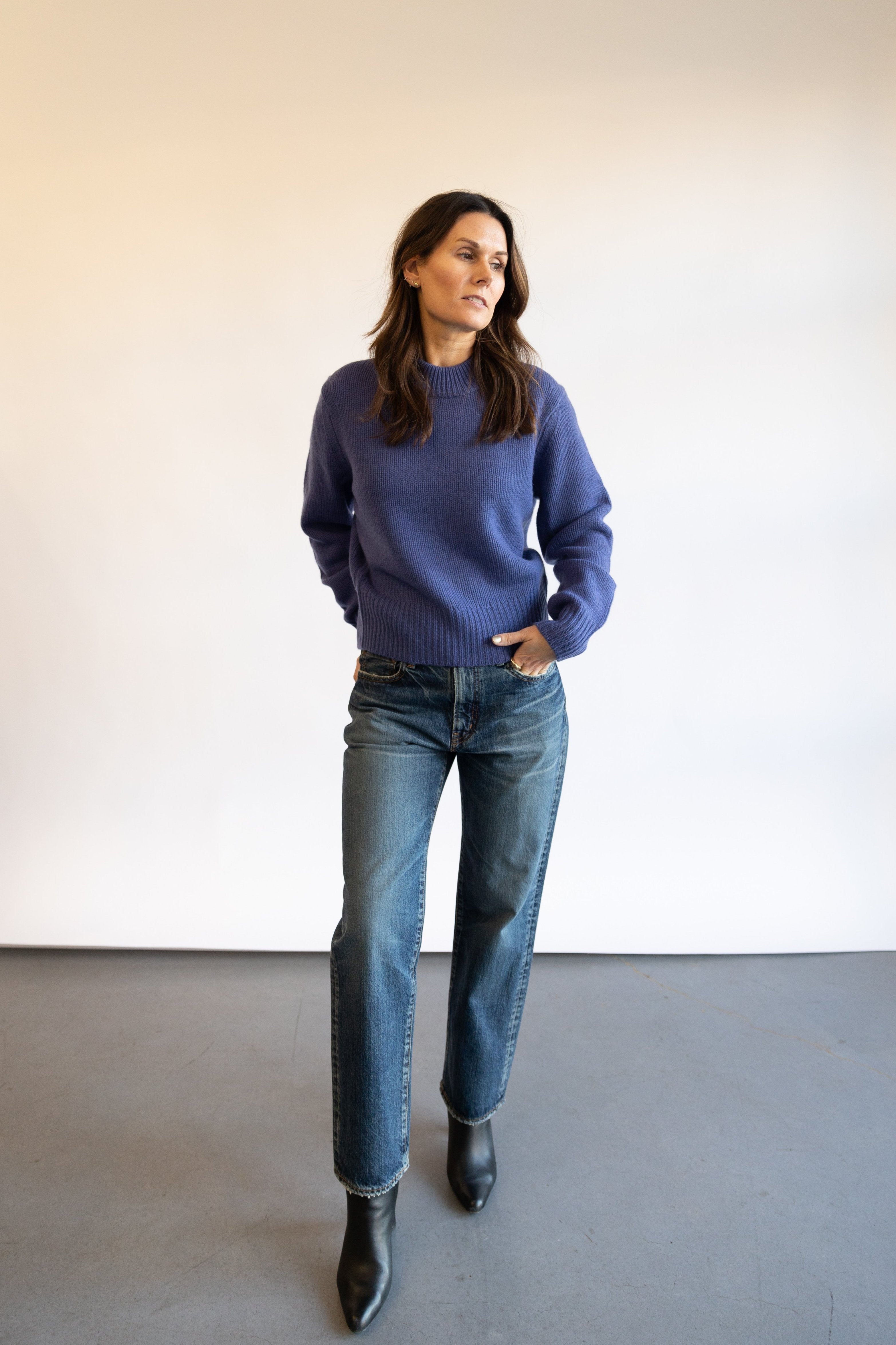 White + Warren Cashmere Crewneck in Blue Dusk | Shop Eleanor