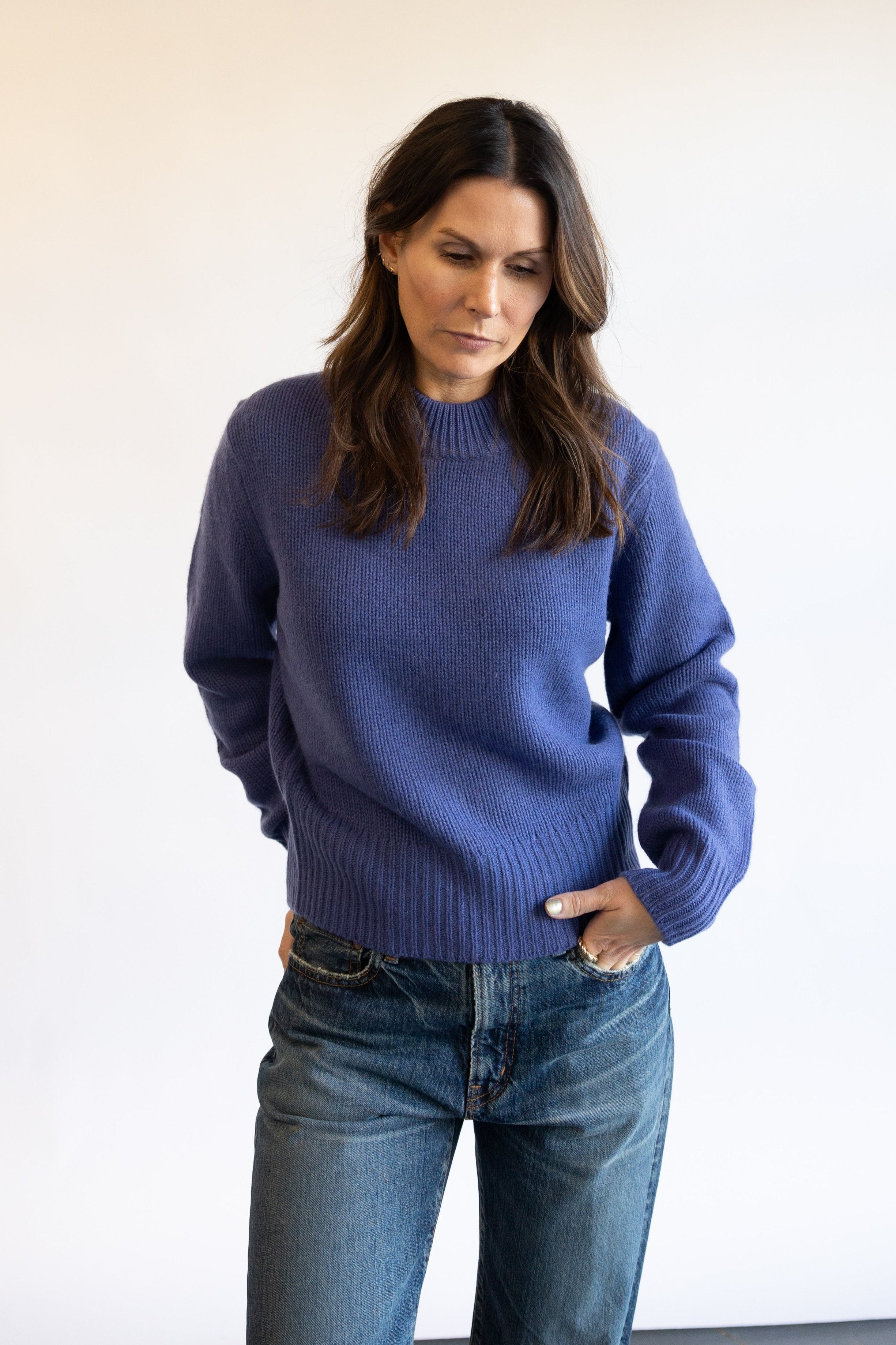 White + Warren Cashmere Crewneck in Blue Dusk | Shop Eleanor