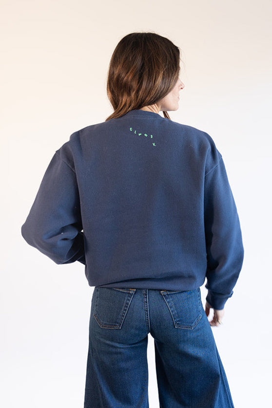 Clare V. Ciao Sweatshirt in Navy/Mint | Shop Eleanor