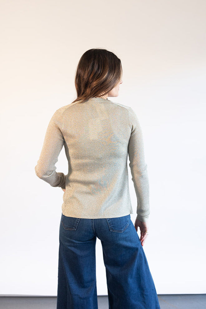 A.L.C. Fisher Cardigan in Light Gold | Shop Eleanor