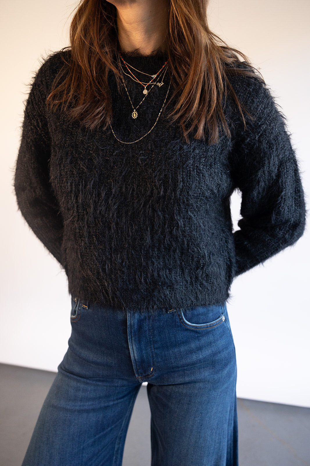 Velvet Maylie Fuzzy Black Sweater | Shop Eleanor