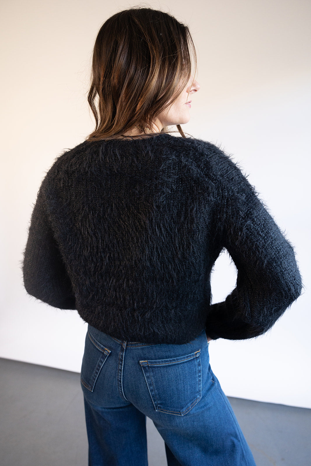 Velvet Maylie Faux Fur Black Sweater | Shop Eleanor