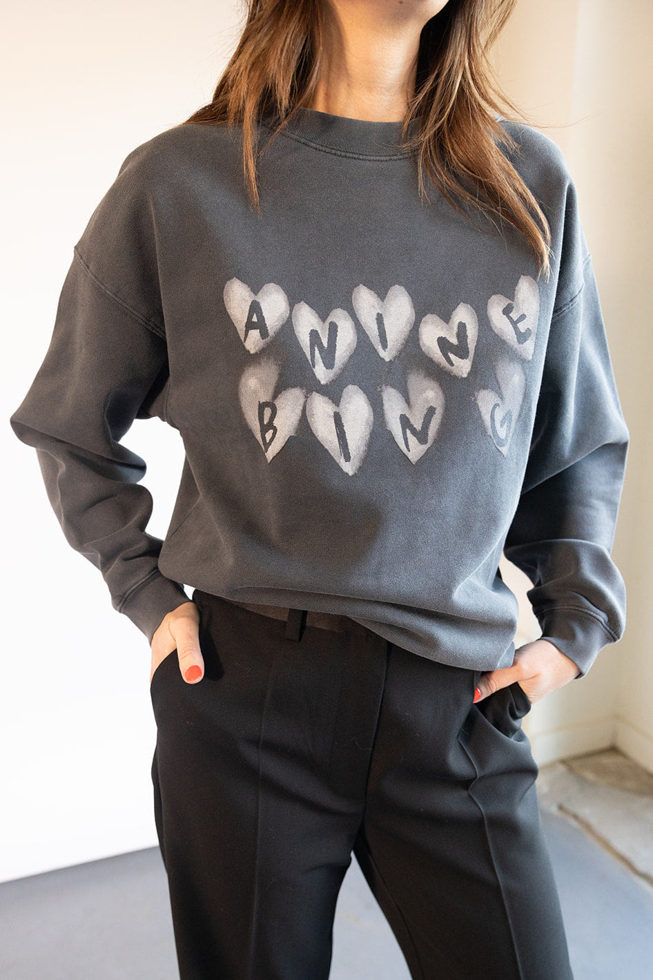 Anine Bing Spencer Sweatshirt Hearts | Shop Eleanor